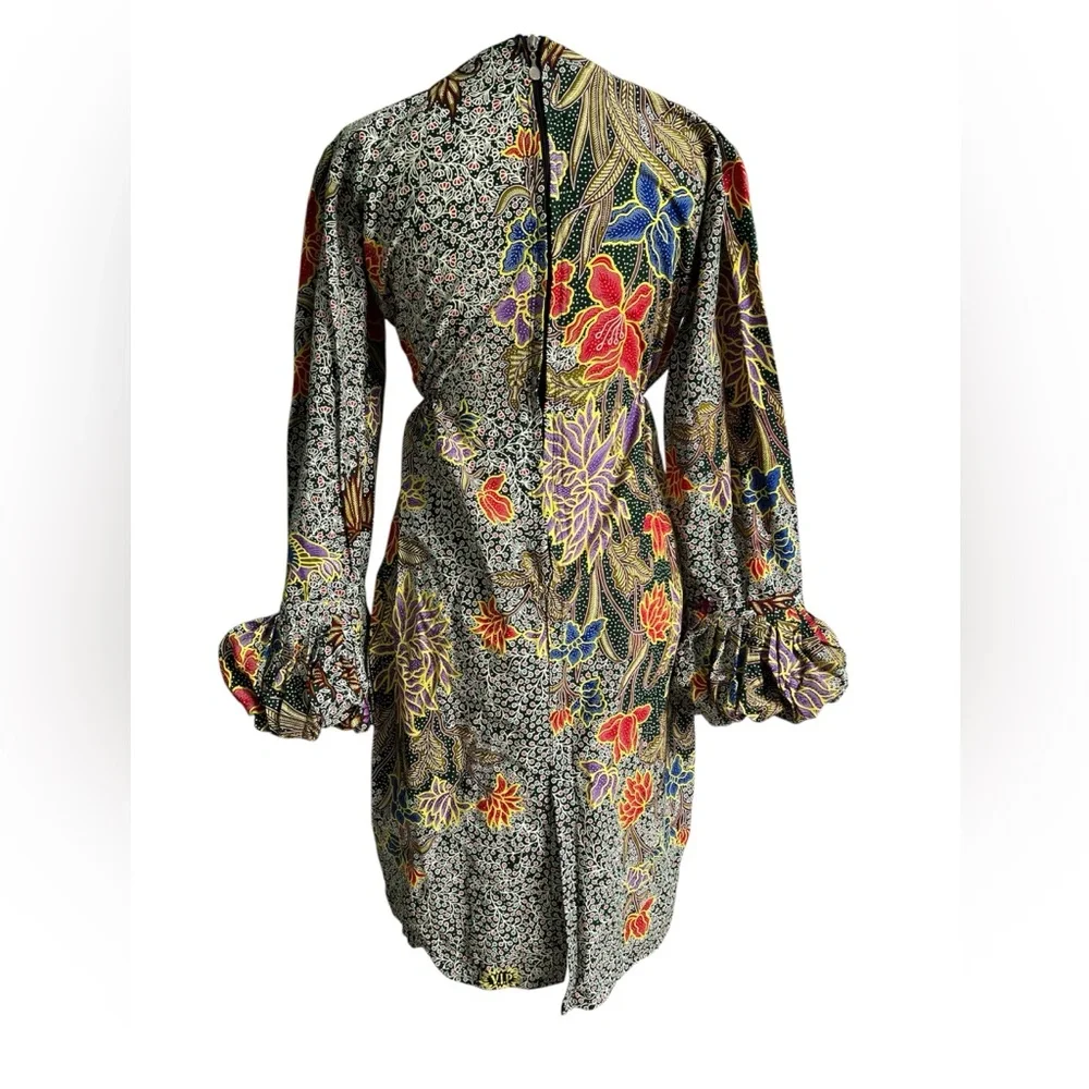 Handmade African Sheath Dress in Vibrant Batik-style Veritable Wax Print - Picture 7 of 10